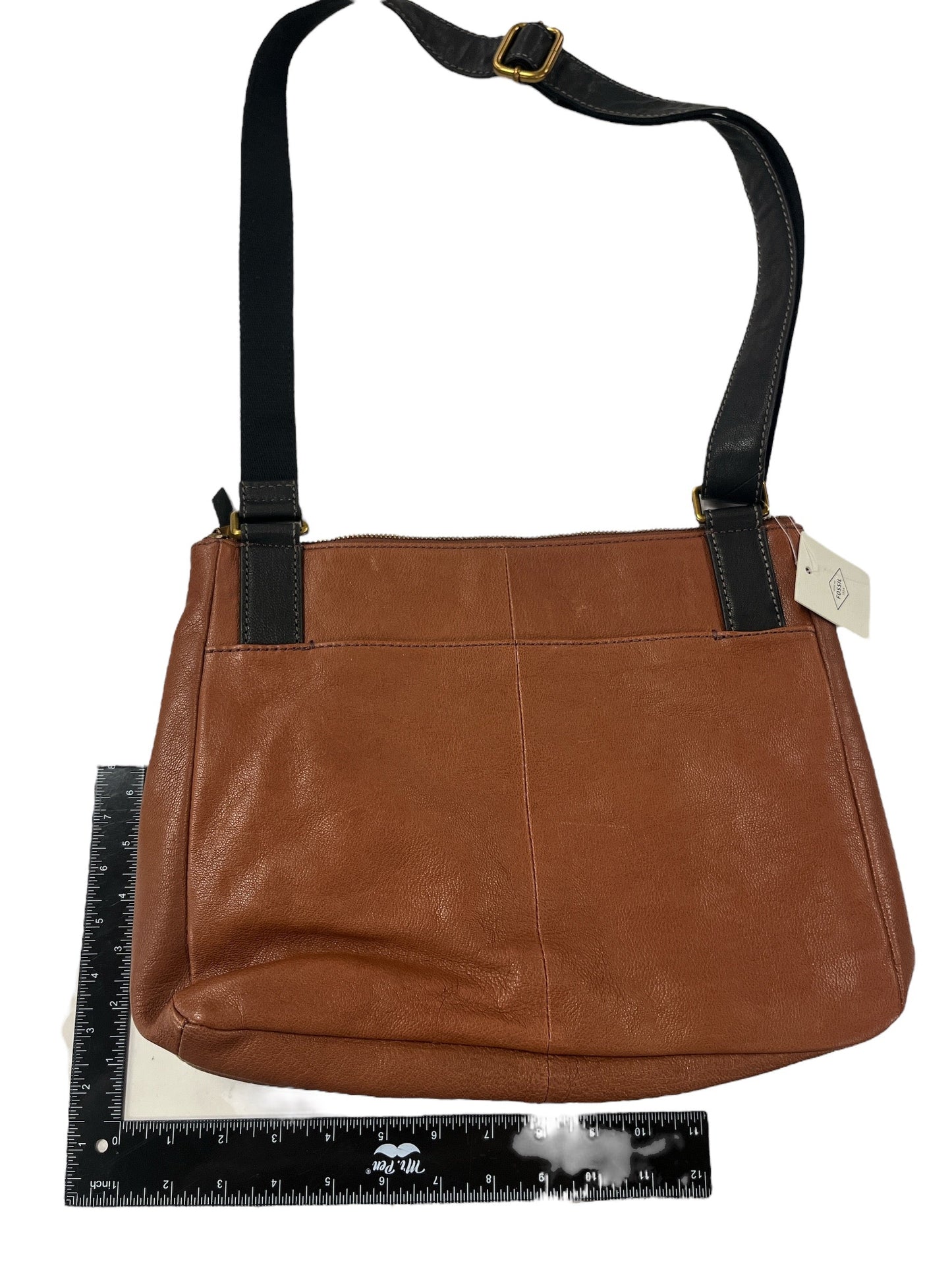 Crossbody Leather By Fossil, Size: Medium