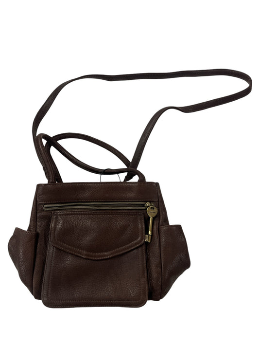 Crossbody Leather By Fossil, Size: Medium