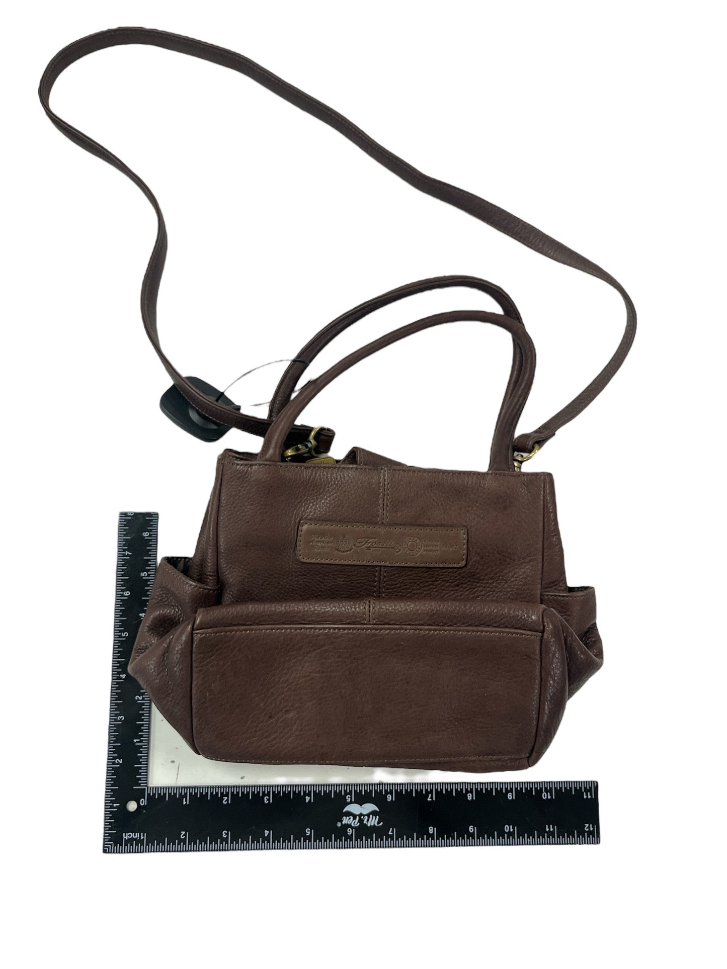 Crossbody Leather By Fossil, Size: Medium