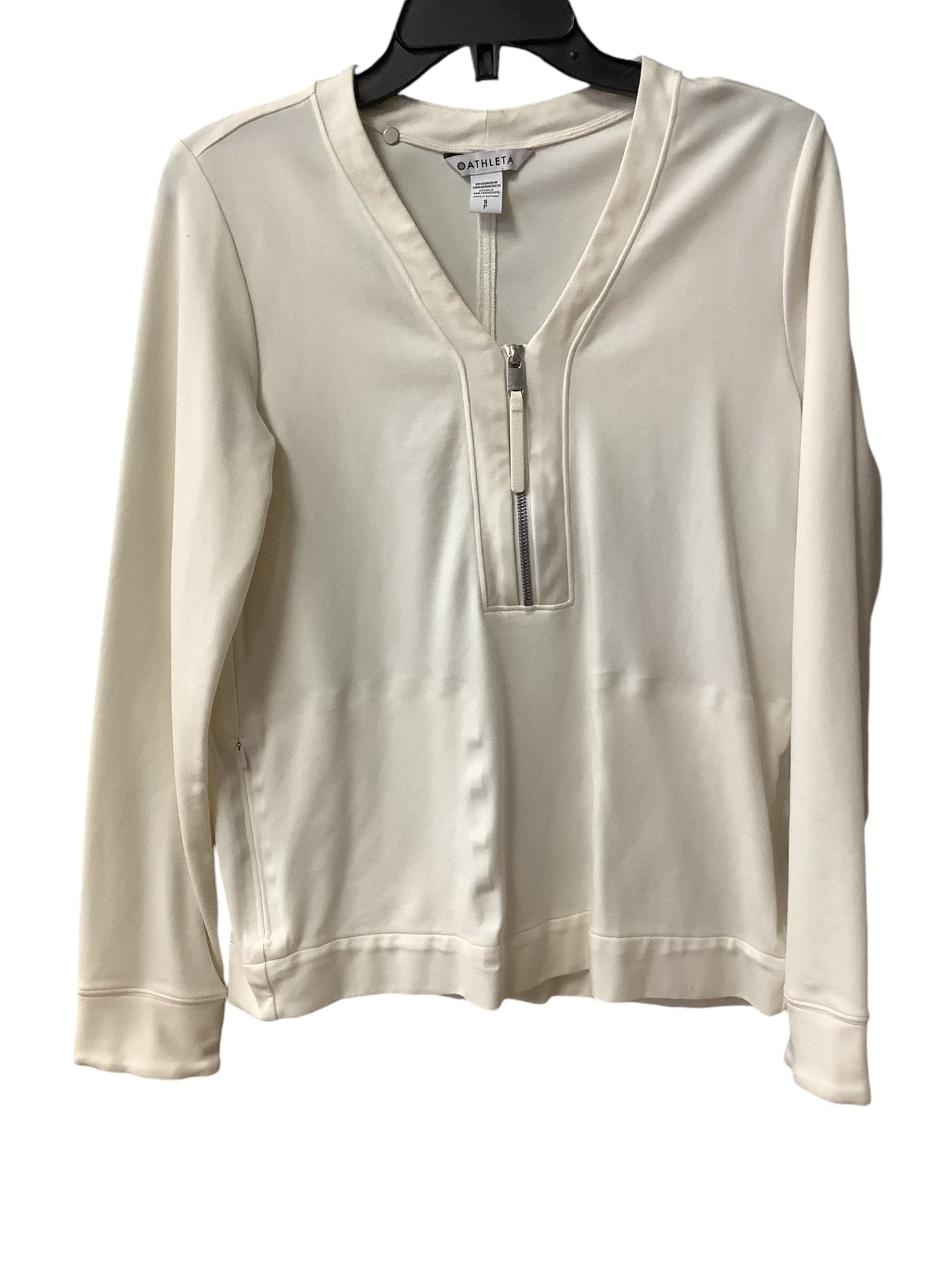 Athletic Top Long Sleeve Crewneck By Athleta In Cream, Size: S