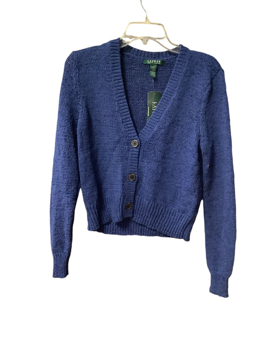 Sweater Cardigan By Lauren By Ralph Lauren In Blue, Size: L