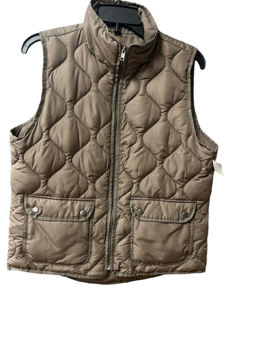 Vest Puffer & Quilted By Thread And Supply In Taupe, Size: S