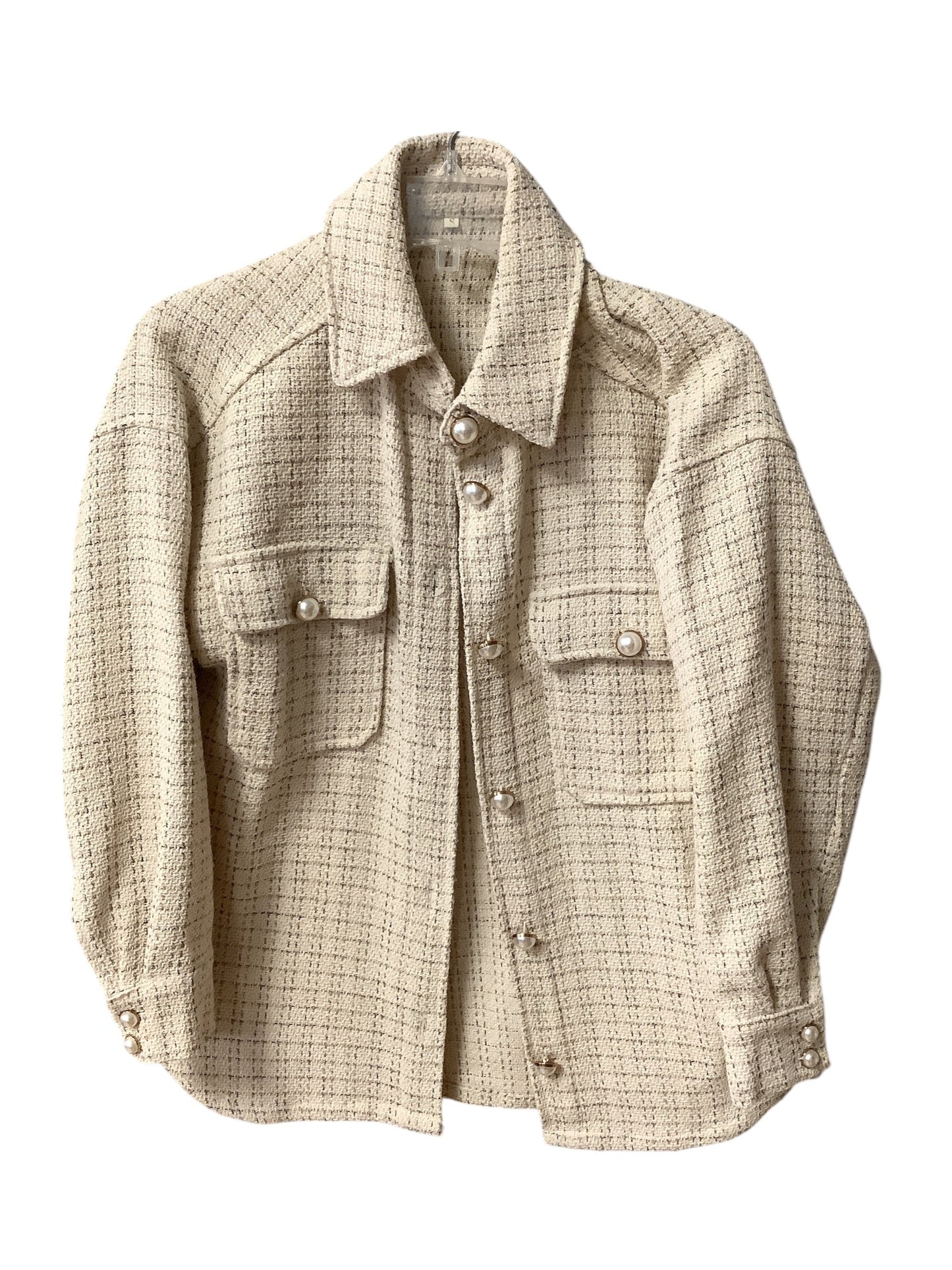 Jacket Shirt By Shein In Beige, Size: S