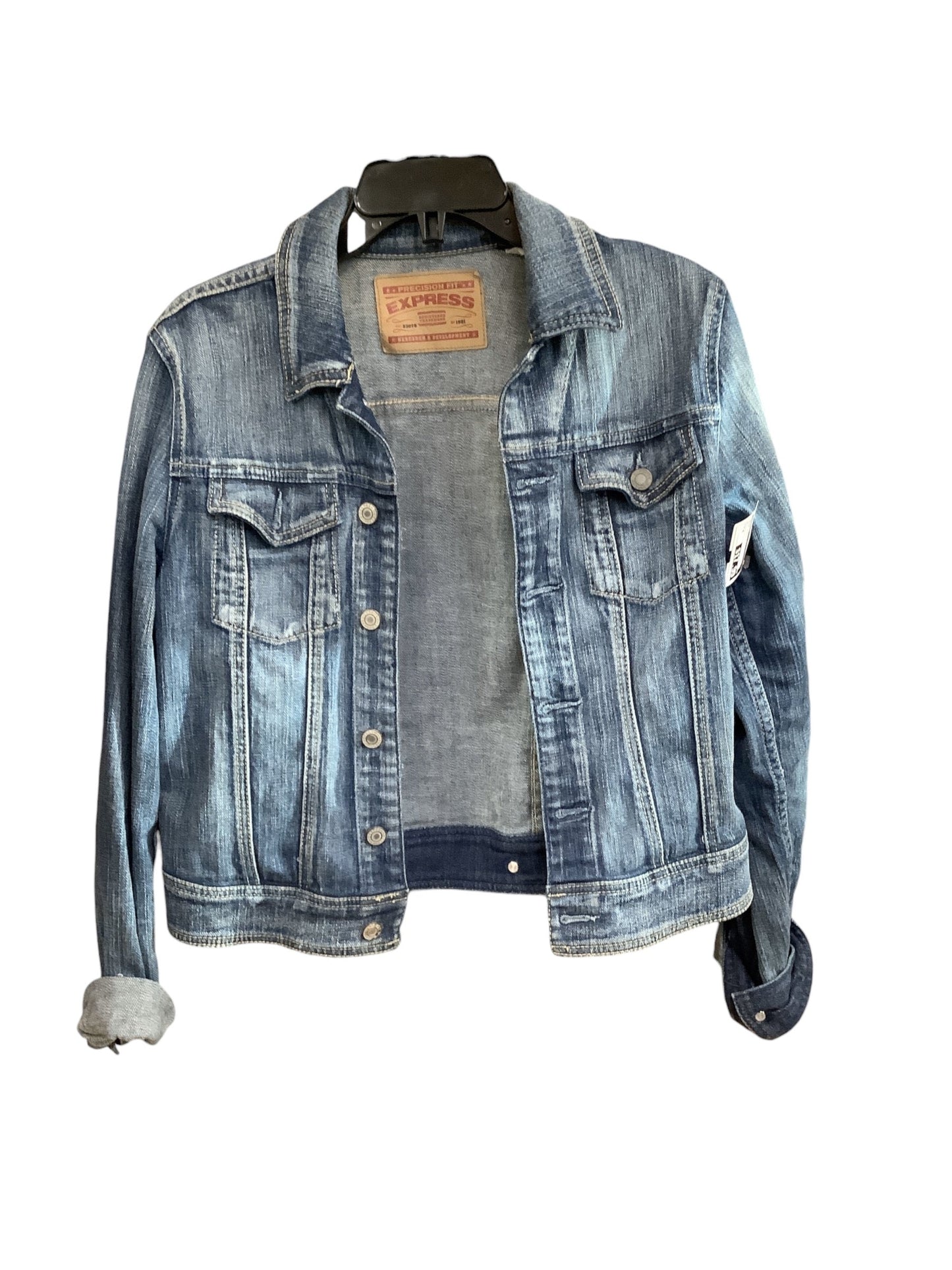 Jacket Denim By Express In Blue Denim, Size: M