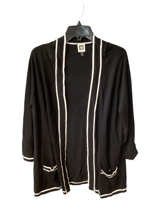 Sweater Cardigan By Anne Klein In Black, Size: 2x