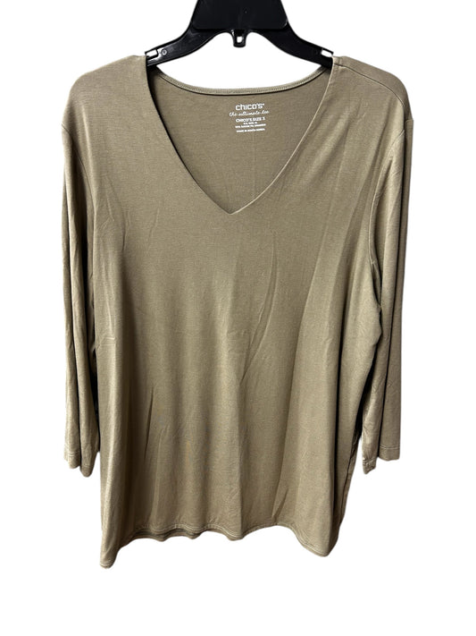 Top Long Sleeve By Chicos In Green, Size: 16