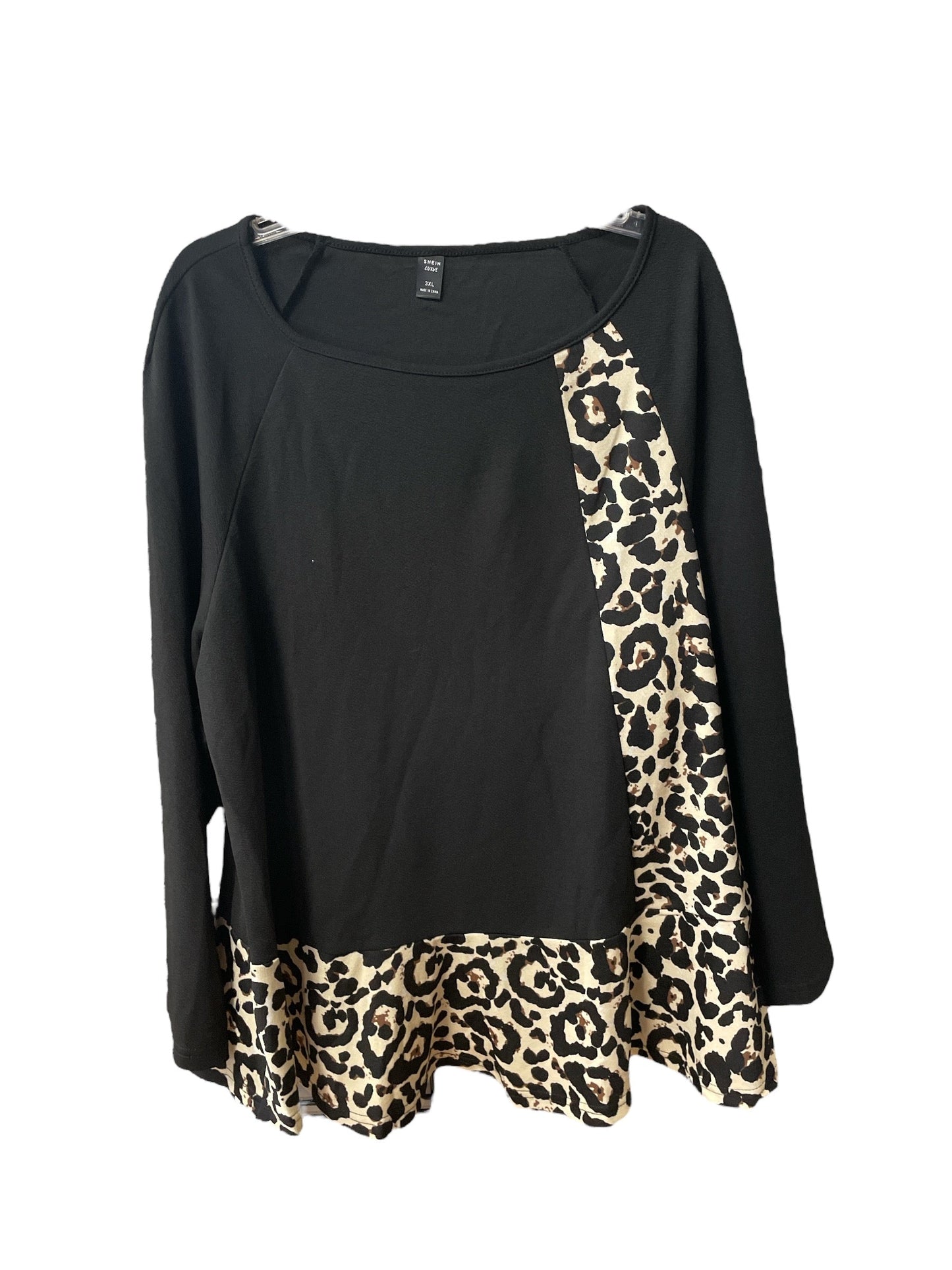 Top Long Sleeve By Shein In Animal Print, Size: 3x