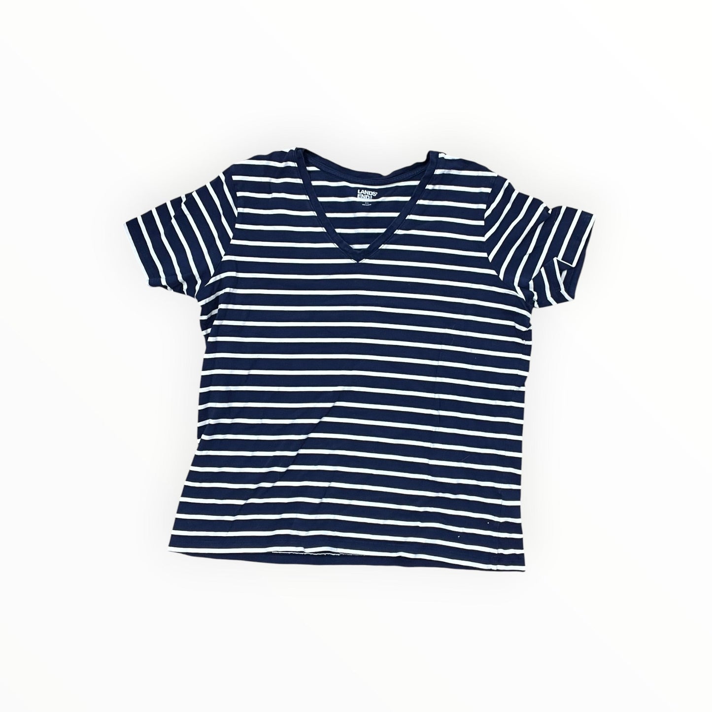 Top Ss By Lands End In Blue & White, Size:M