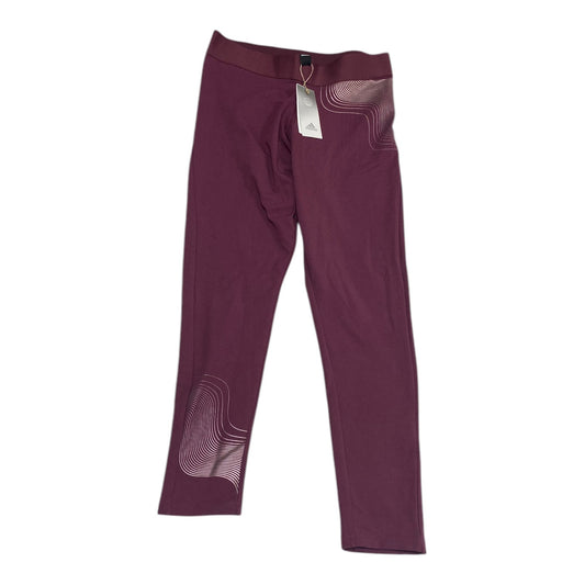 Athletic Leggings By Adidas In Maroon, Size:M