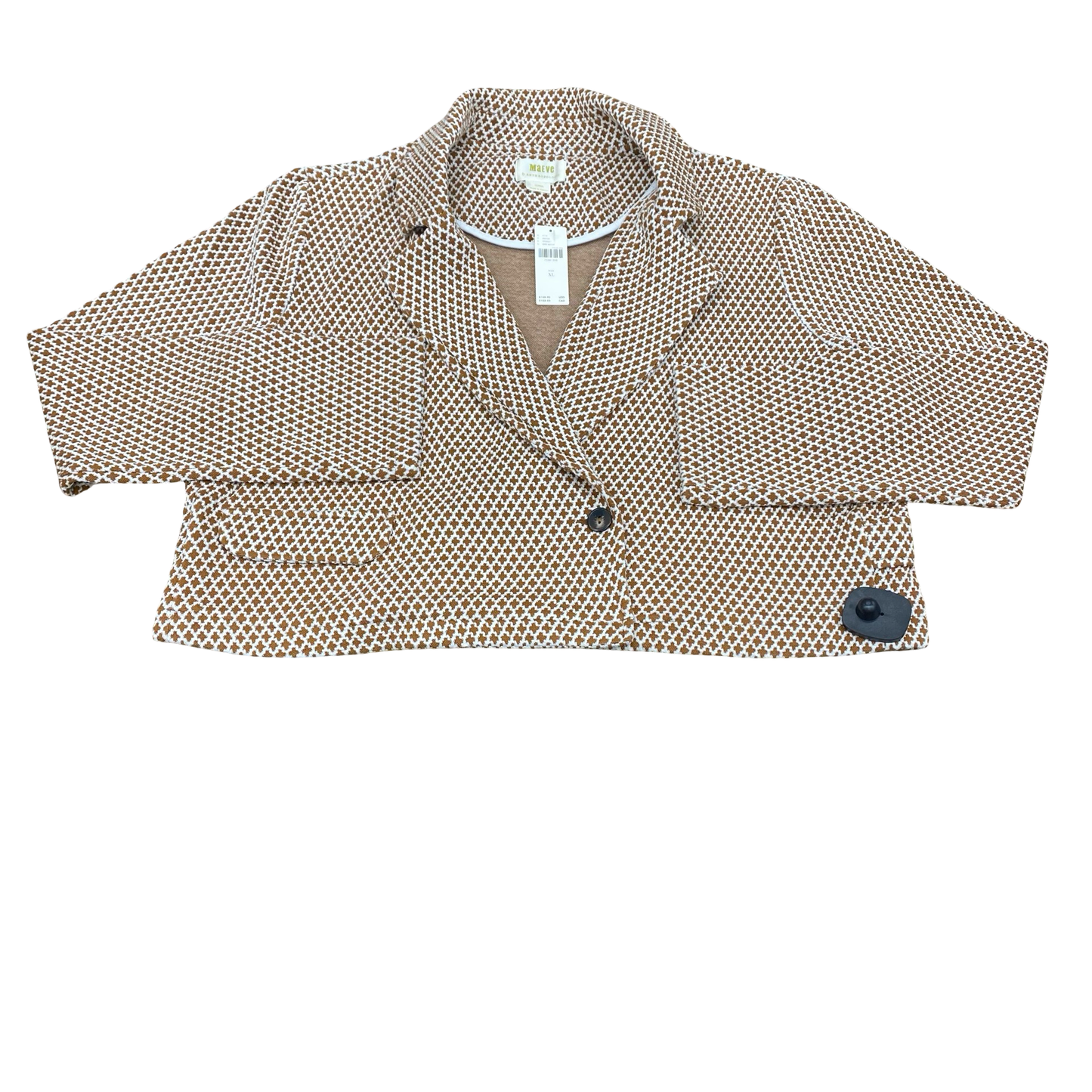 Blazer By Maeve In Tan & White, Size:Xl
