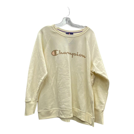 Athletic Sweatshirt Crewneck By Champion In Cream, Size:1X