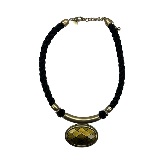 Necklace Statement By Chicos In Black & Gold