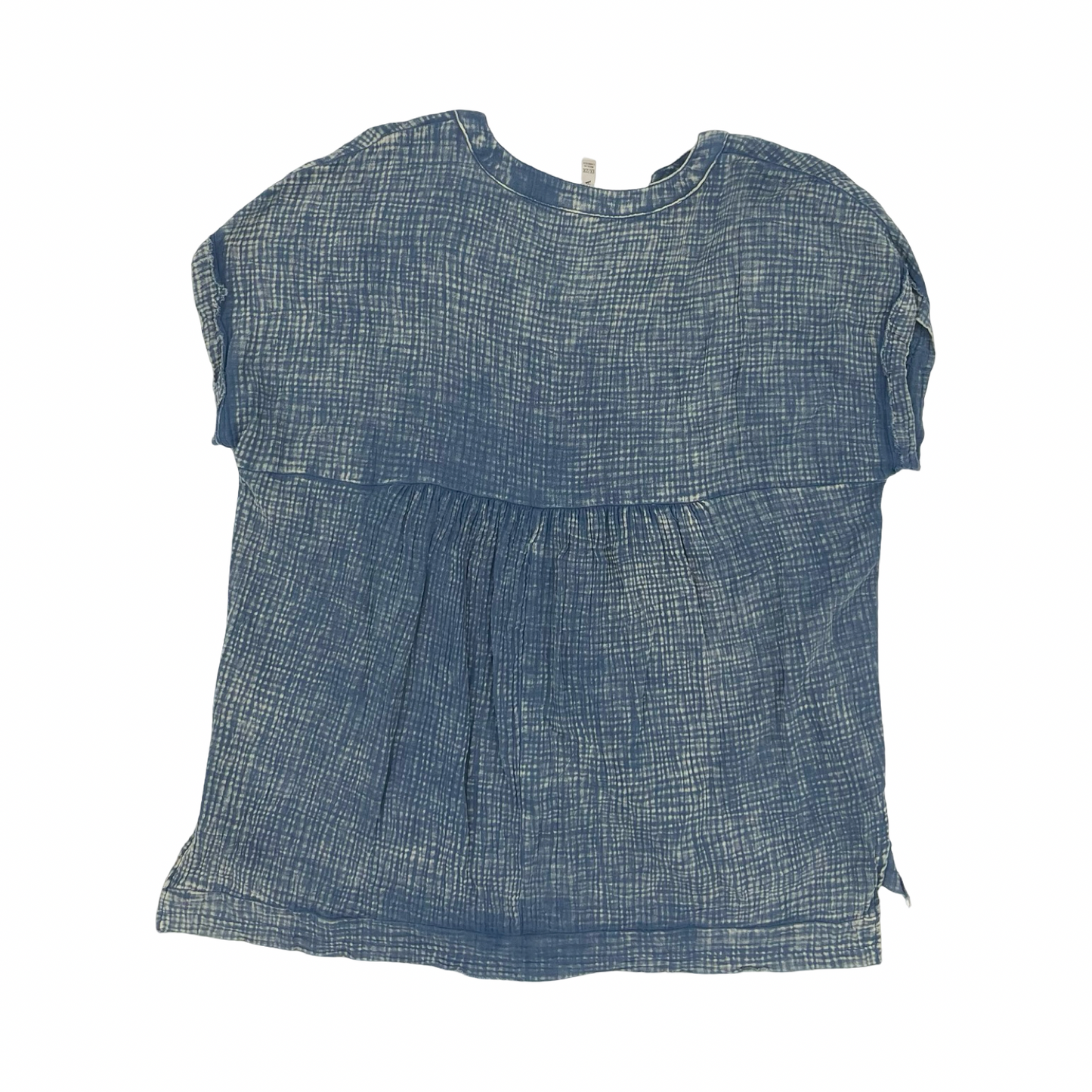 Blouse Ss By Zenana In Blue, Size:1X