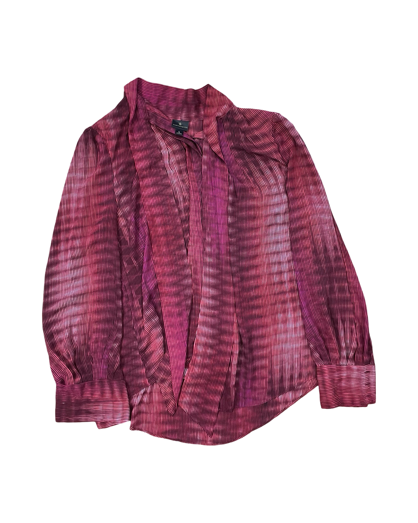 Blouse Ls By Worthington In Red, Size:L