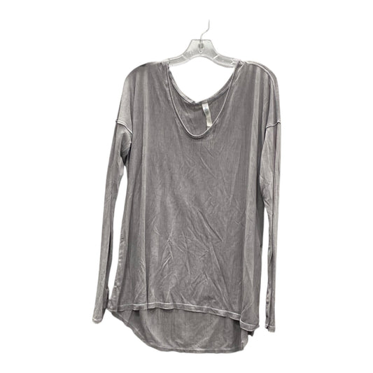 Athletic Top Ls Collar By Lululemon In Grey, Size:M