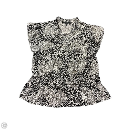 Blouse Short Sleeve By White House Black Market In Black & Cream, Size: Xl