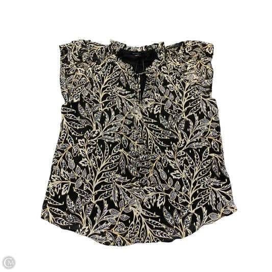 Blouse Short Sleeve By Tamara H In Black & Gold, Size: Xl