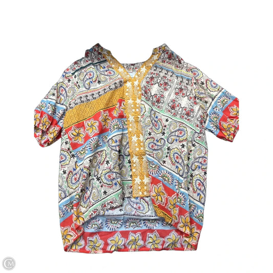 Top Short Sleeve Designer By Johnny Was In Multi-colored, Size: L
