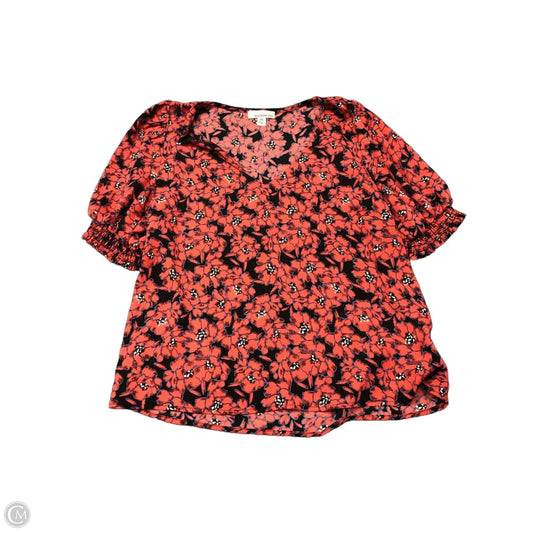 Top Short Sleeve By Allison Joy In Floral Print, Size: Xs