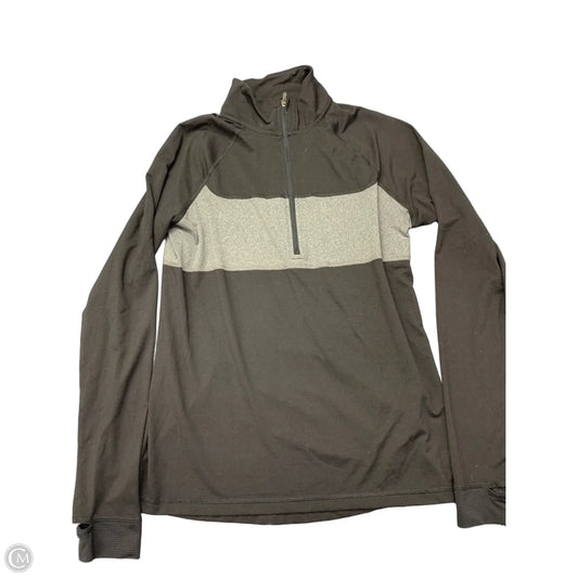 Athletic Top Long Sleeve Collar By Champion In Black, Size: M