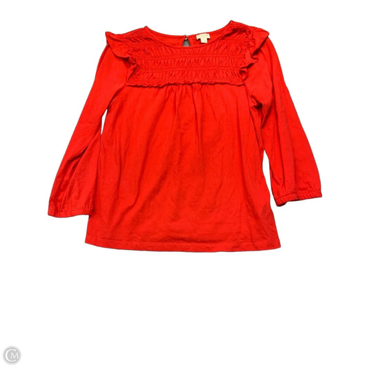 Top Long Sleeve By J. Crew In Red, Size: S