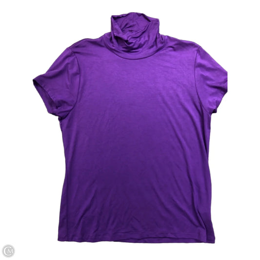 Top Short Sleeve By Lauren By Ralph Lauren In Purple, Size: Xl