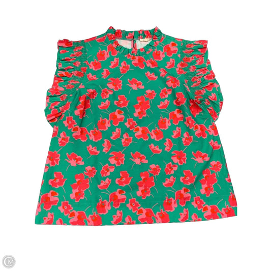 Blouse Short Sleeve By Jodifl In Green & Pink, Size: M
