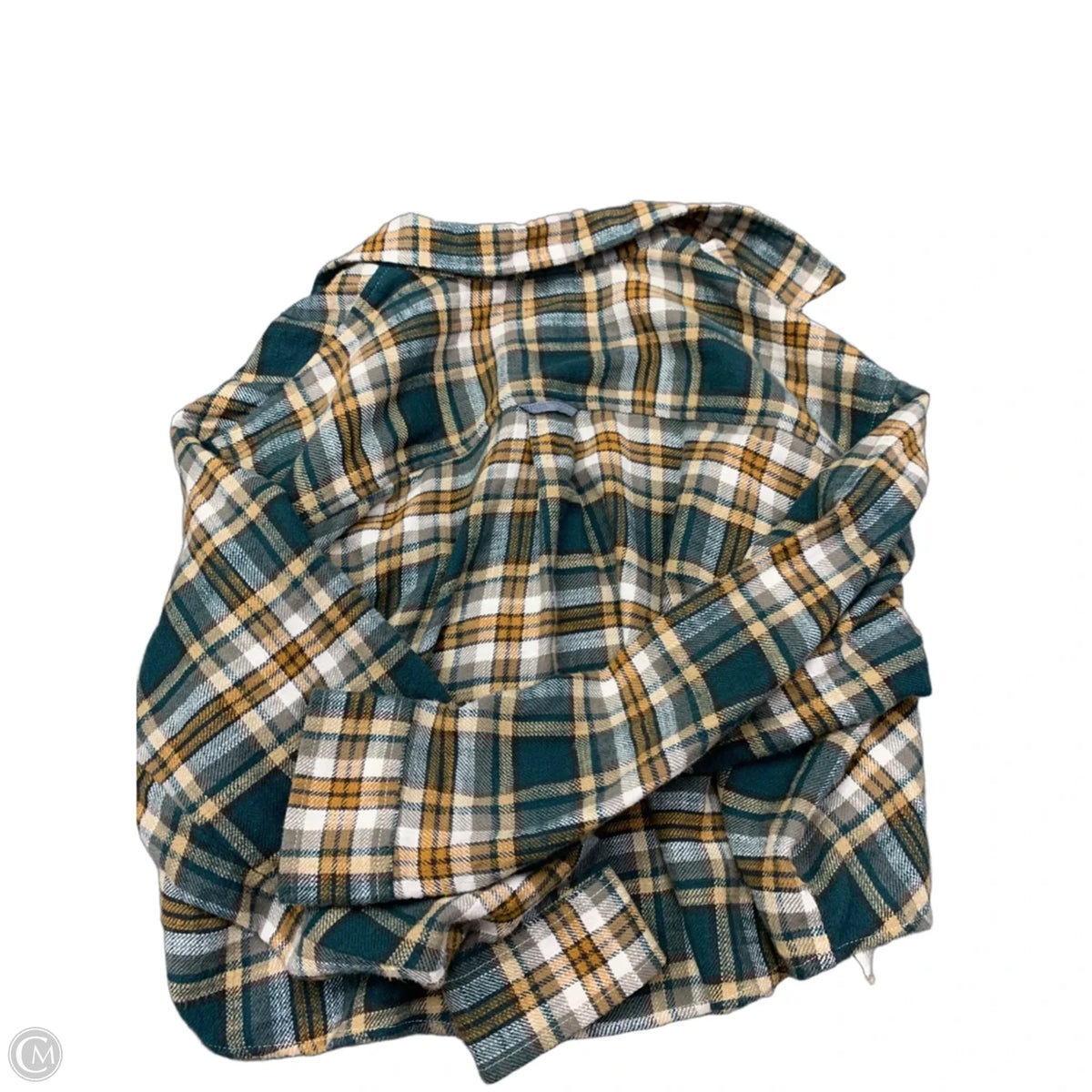 Top Long Sleeve By American Eagle In Plaid Pattern, Size: M