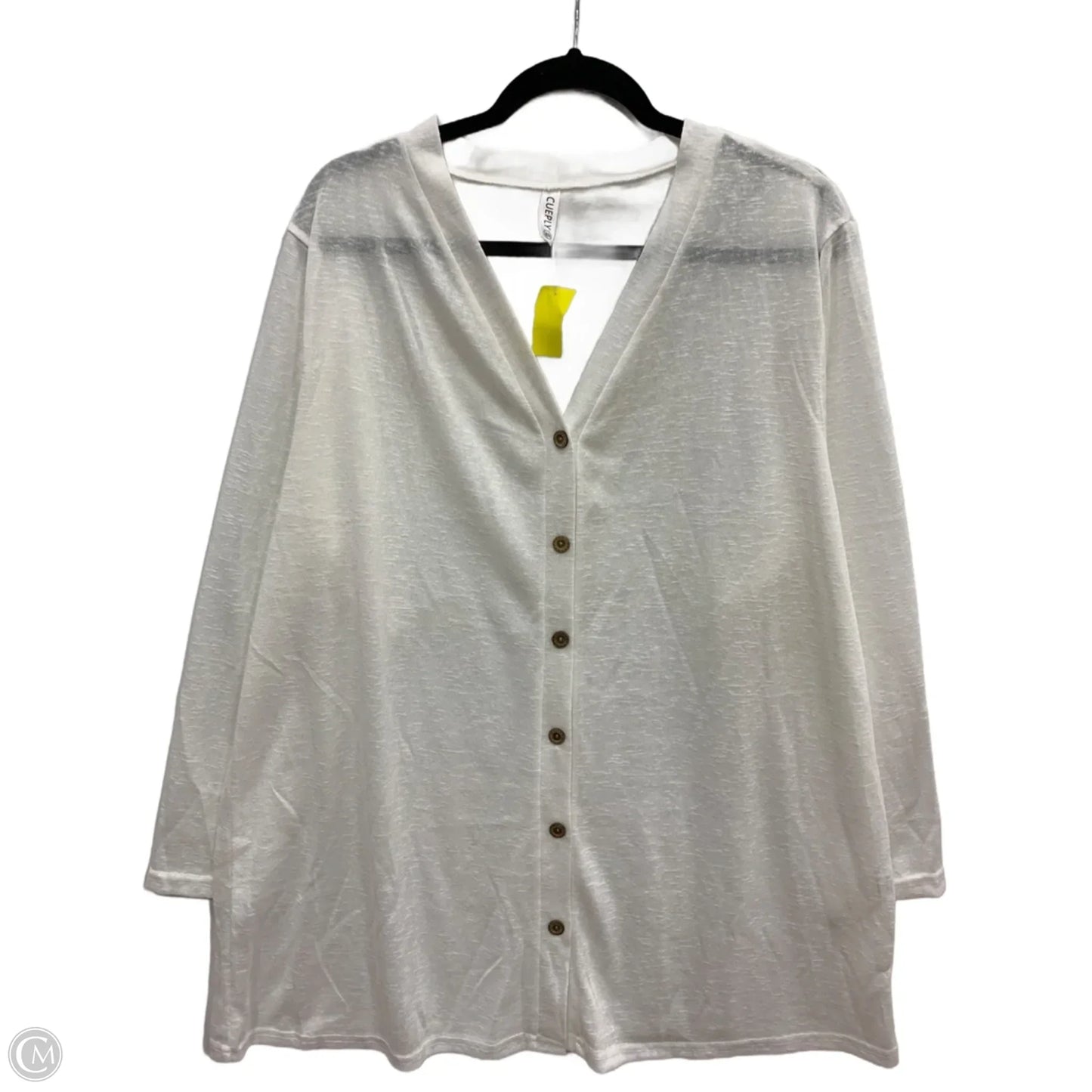 Cardigan By Clothes Mentor In White, Size: 2x