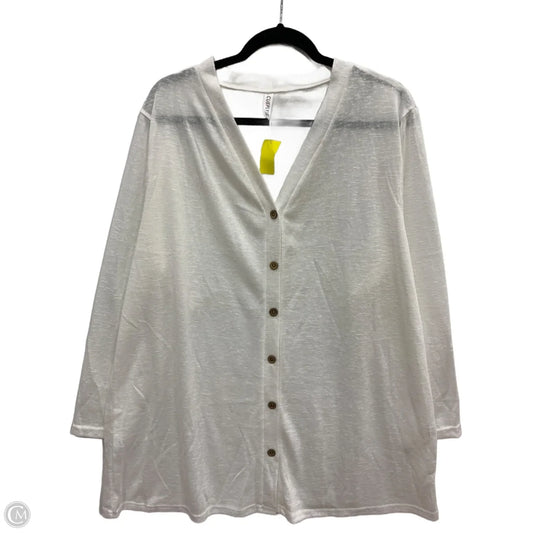 Cardigan By Clothes Mentor In White, Size: 2x