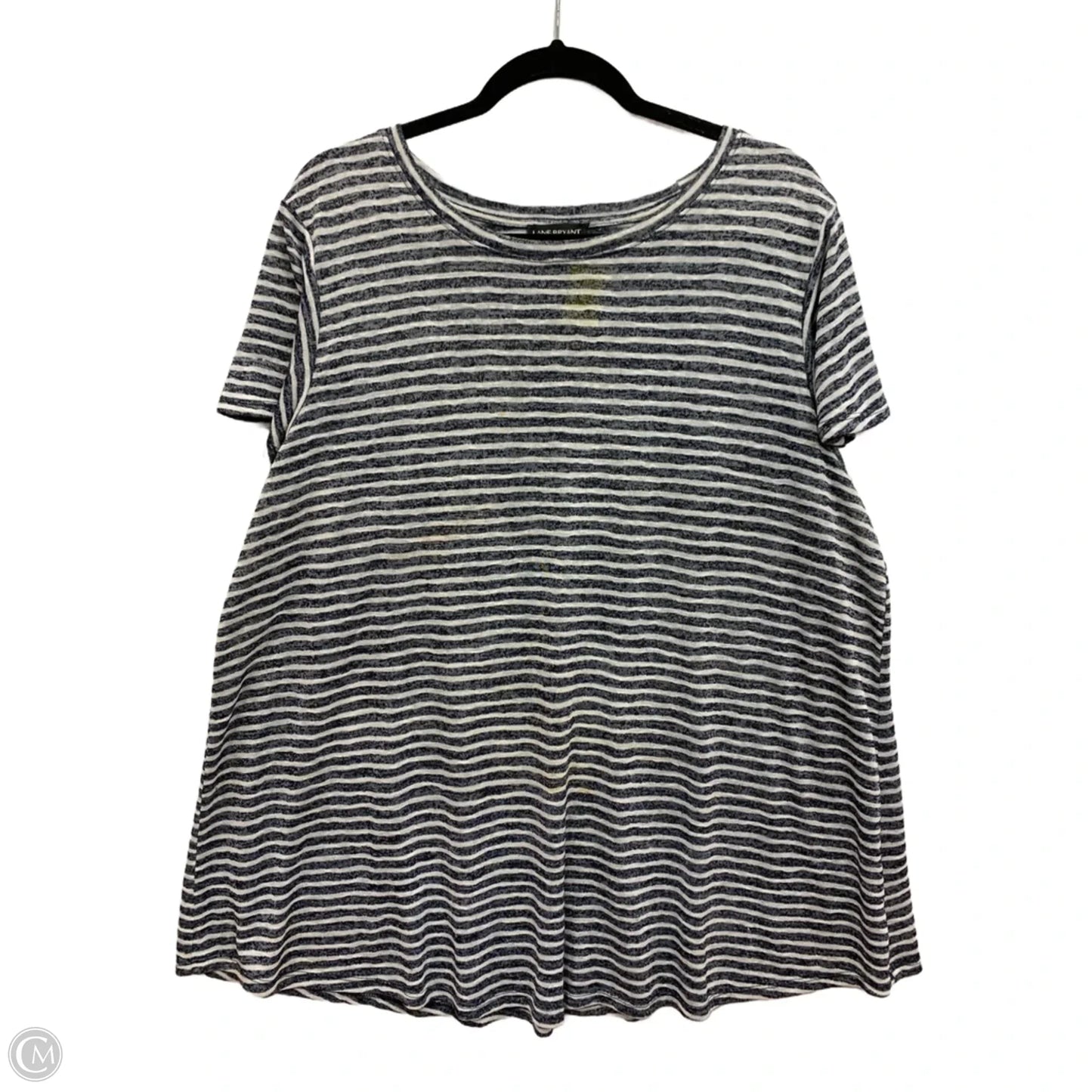 Top Short Sleeve By Lane Bryant In Striped Pattern, Size: 18