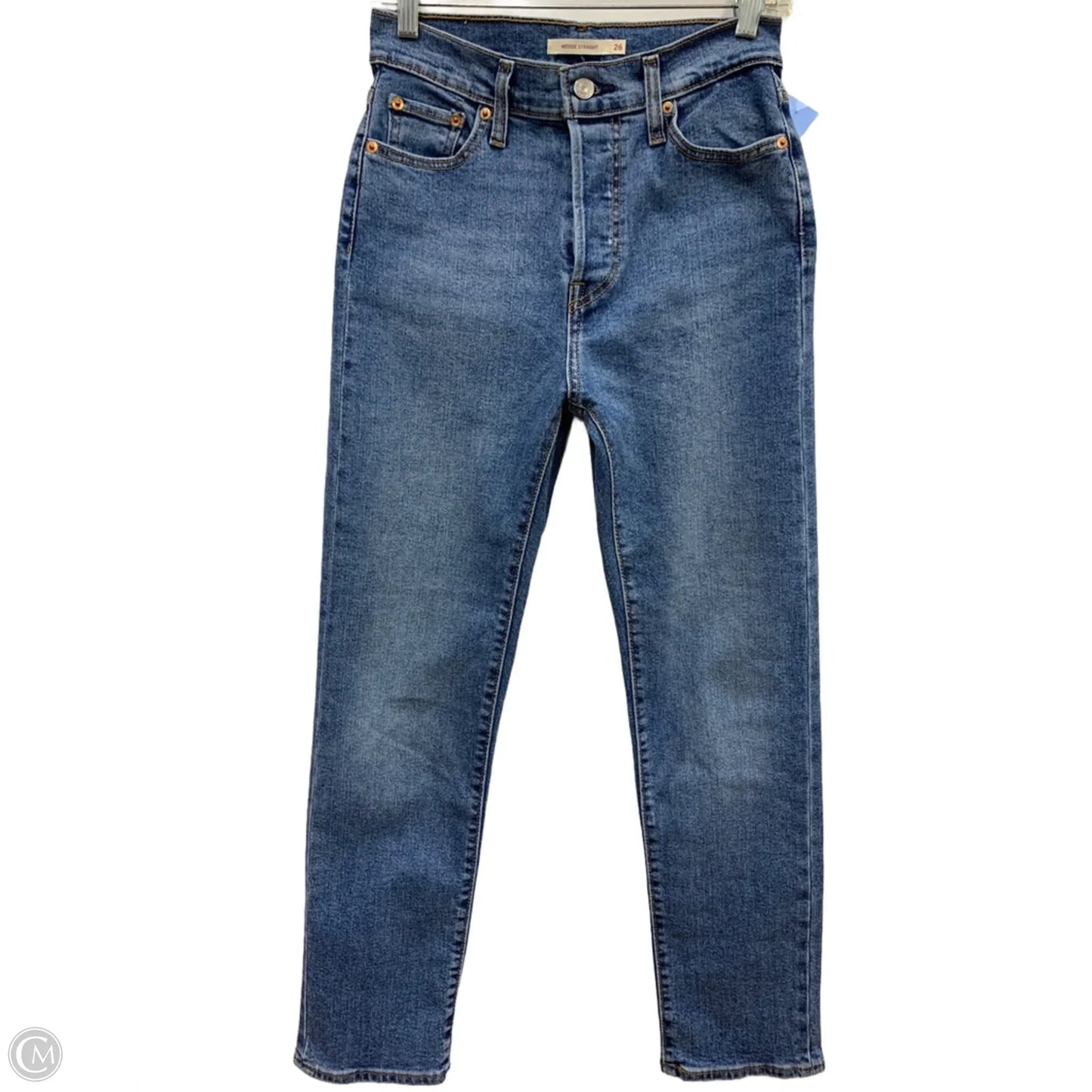 Jeans Straight By Levis In Blue Denim, Size: 4