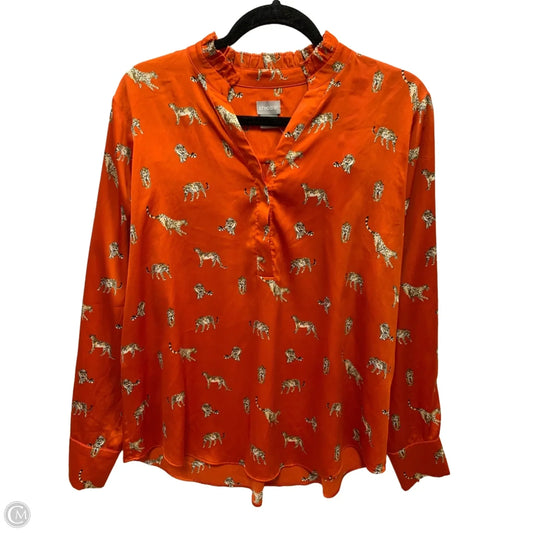 Blouse Long Sleeve By Chicos In Orange, Size: Xs