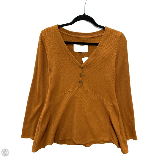 Top Long Sleeve By Maeve In Bronze, Size: S
