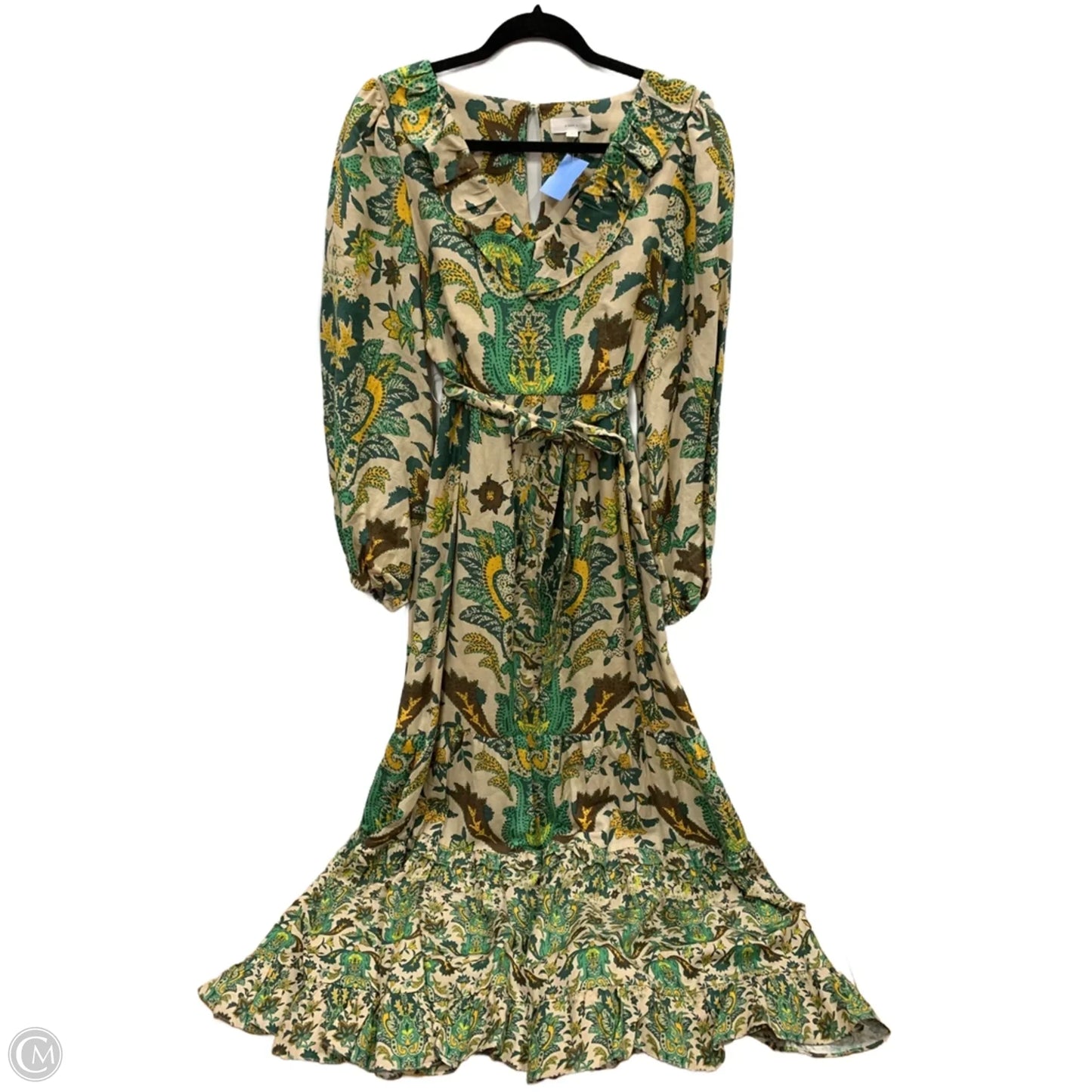 Dress Casual Maxi By A Loves A In Green & Yellow, Size: S