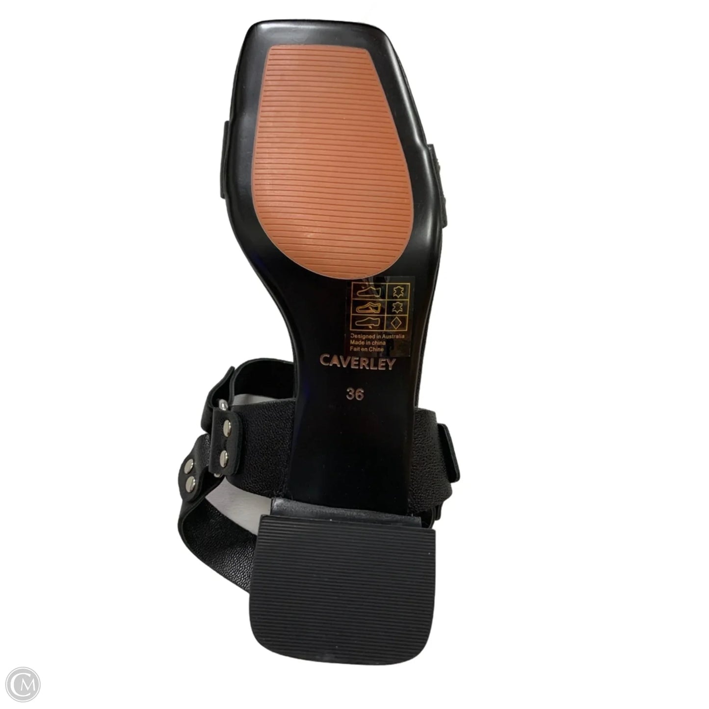 Sandals Heels Block By Clothes Mentor In Black, Size: 6