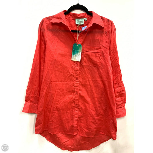 Blouse Long Sleeve By Clothes Mentor In Coral, Size: Xs