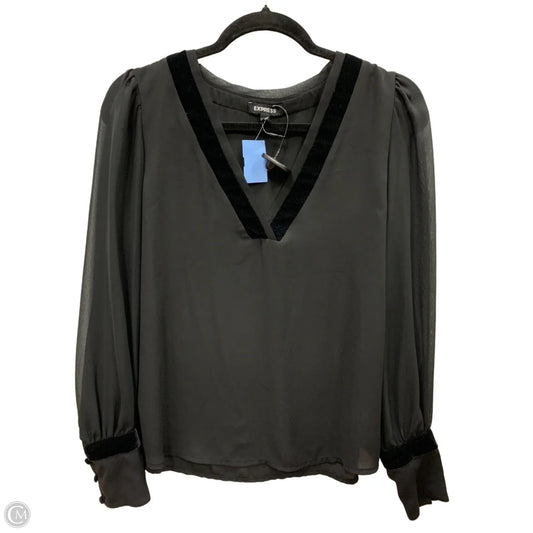 Blouse Long Sleeve By Express In Black, Size: S