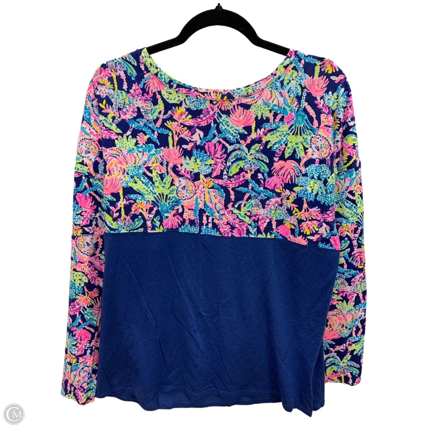 Top Long Sleeve Designer By Lilly Pulitzer In Tropical Print, Size: M