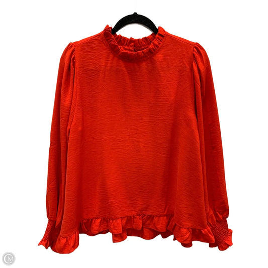 Blouse Long Sleeve By Jodifl In Red, Size: M