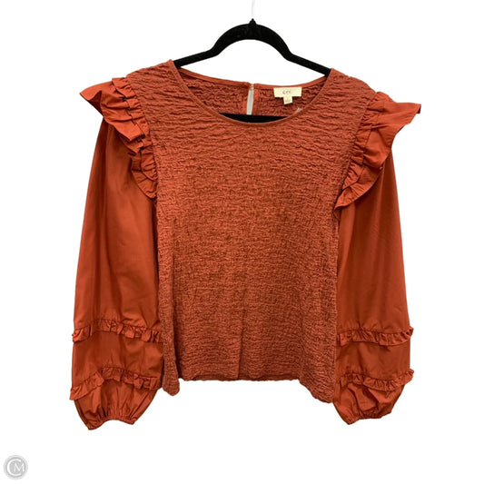 Blouse Long Sleeve By Clothes Mentor In Orange, Size: L