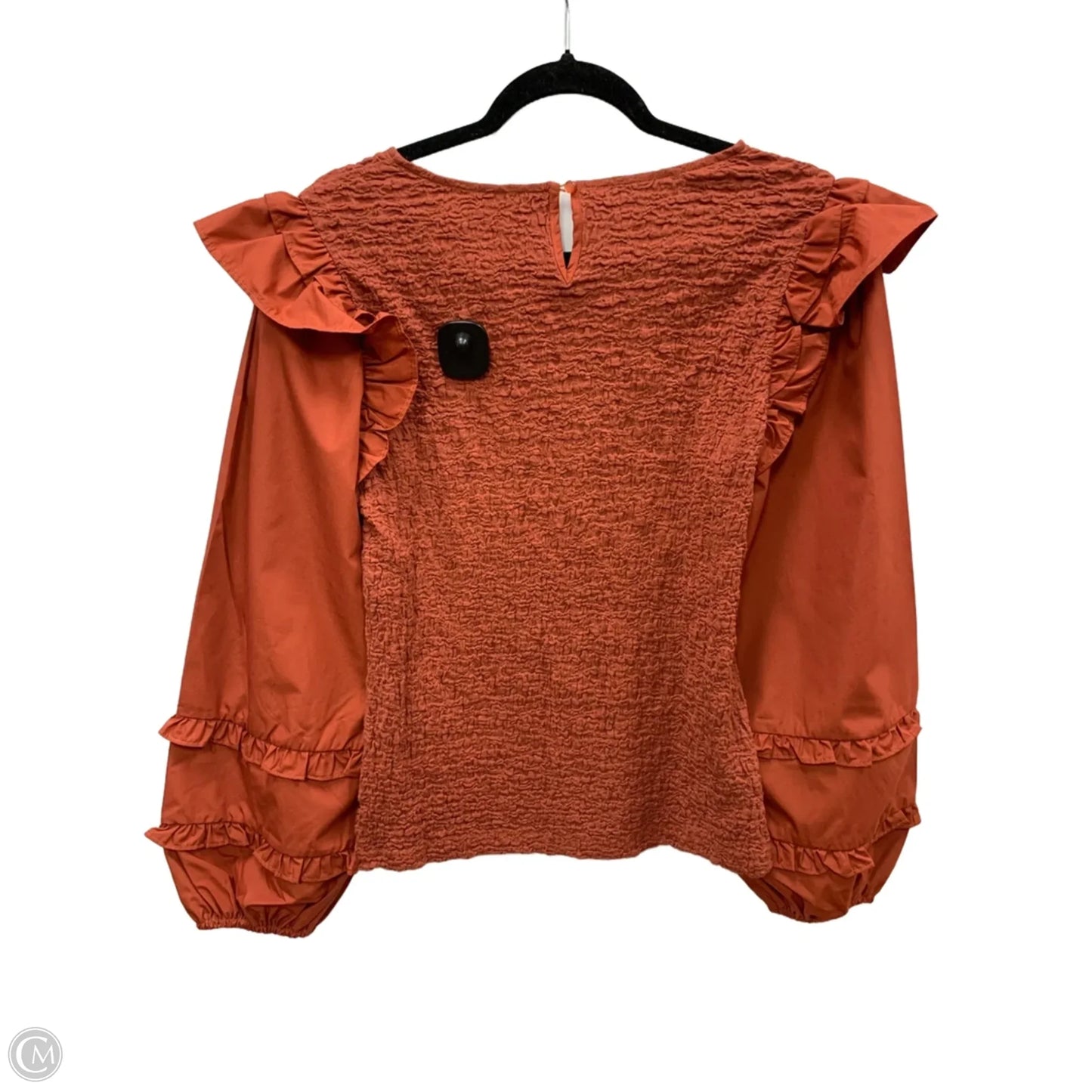 Blouse Long Sleeve By Clothes Mentor In Orange, Size: L