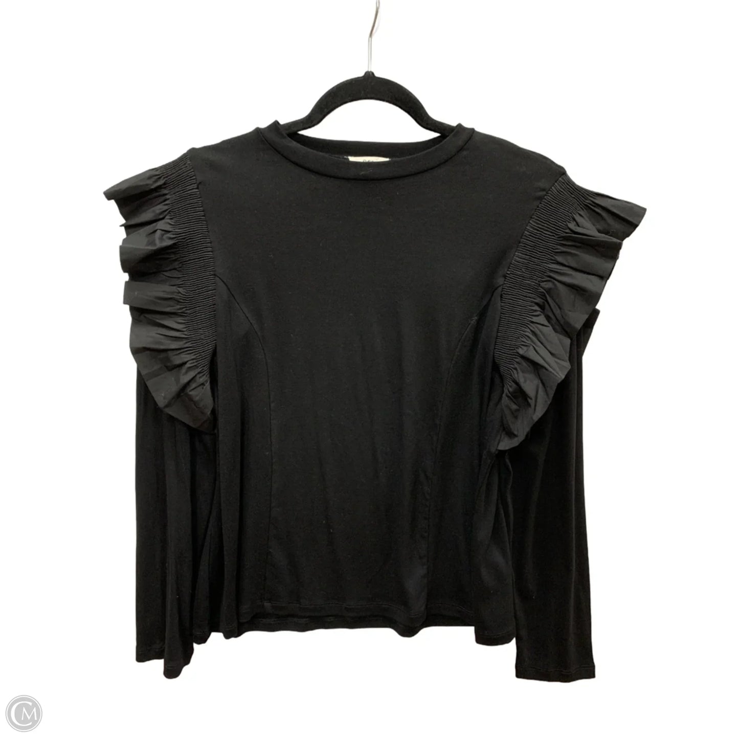Blouse Long Sleeve By Clothes Mentor In Black, Size: M