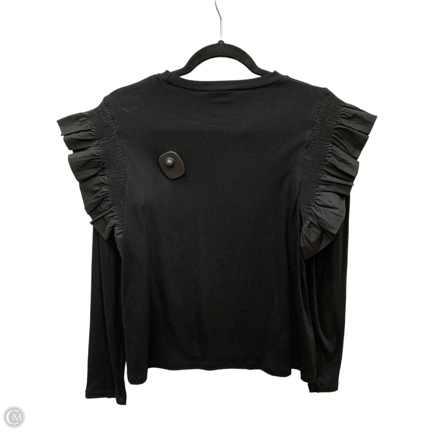 Blouse Long Sleeve By Clothes Mentor In Black, Size: M