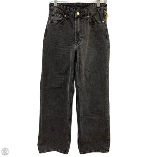 Jeans Wide Leg By H&m In Black Denim, Size: 2
