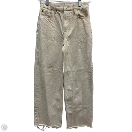 Jeans Straight By Zara In Cream Denim, Size: 2