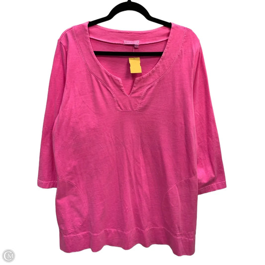 Tunic Long Sleeve By Fresh Produce In Pink, Size: M
