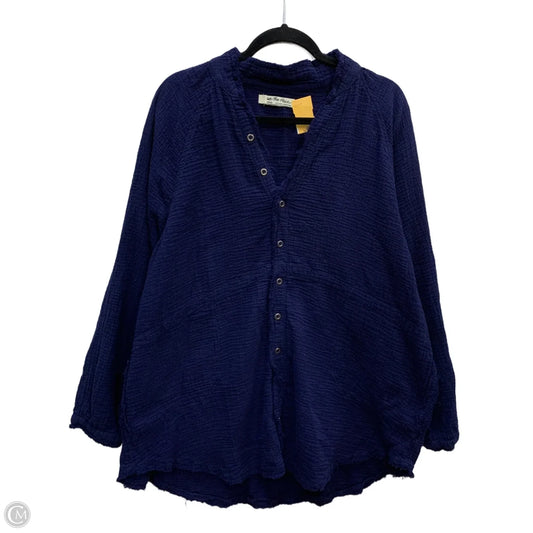 Blouse Long Sleeve By Free People In Navy, Size: M