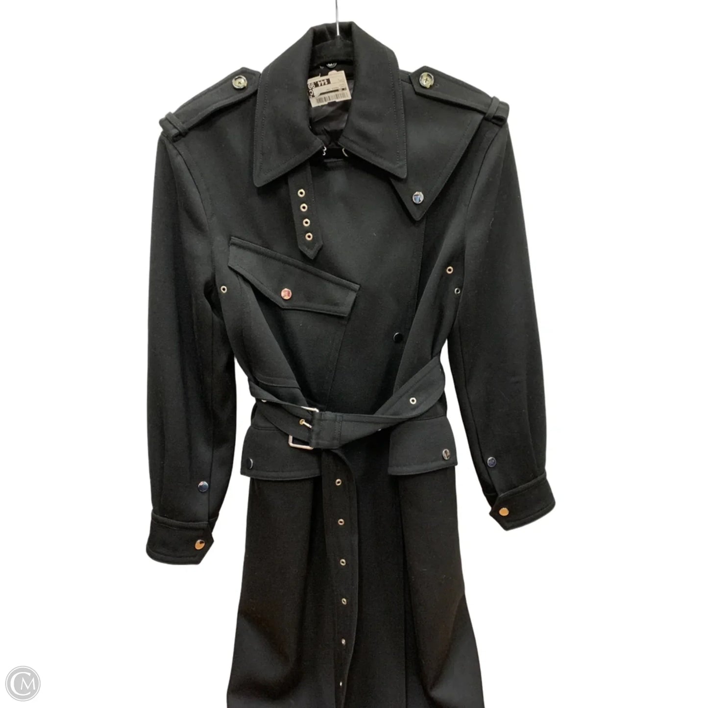 Coat Trench Coat By Cmc In Black, Size: L