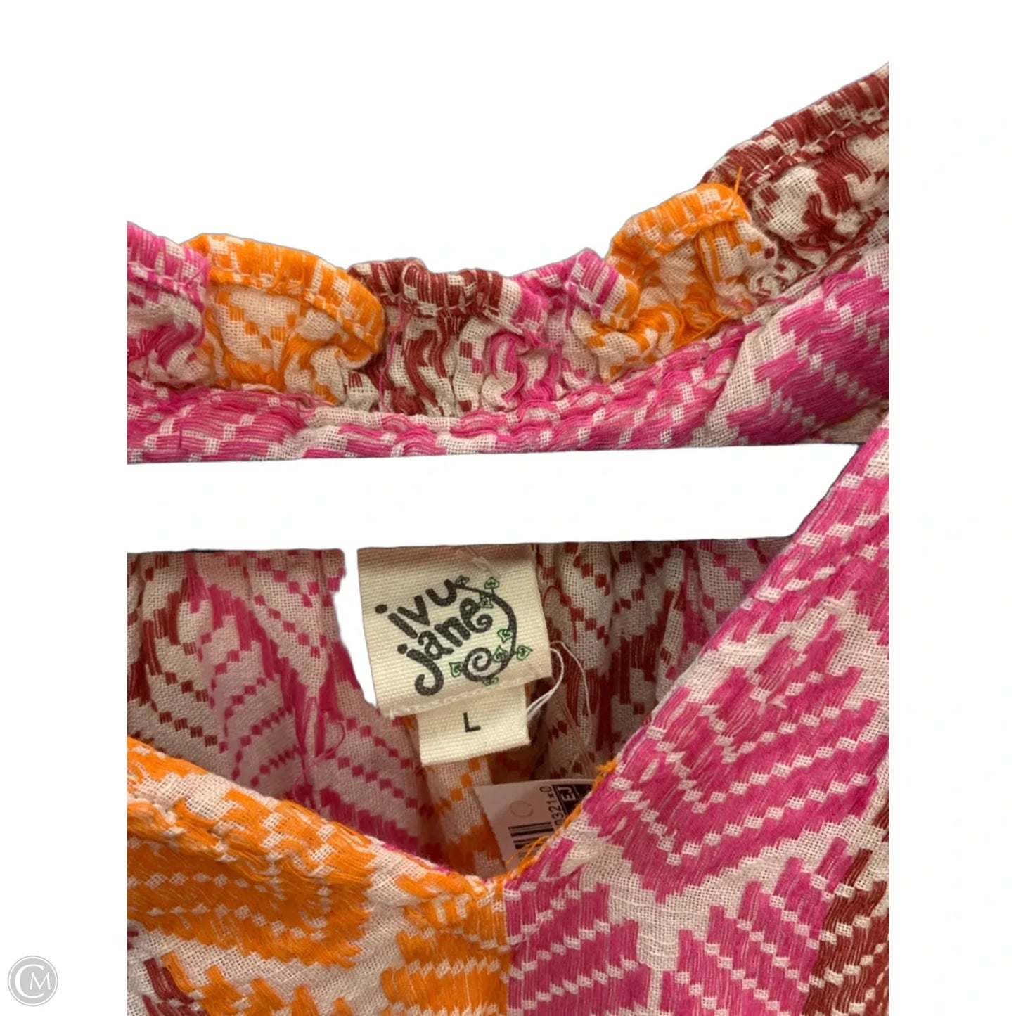 Blouse Short Sleeve By Ivy Jane In Orange & Pink, Size: L